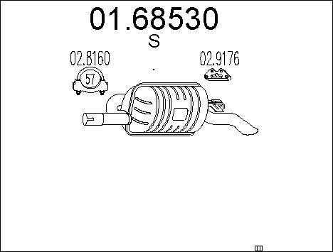 MTS 01.68530 - Izplūdes gāzu trokšņa slāpētājs (pēdējais) autodraugiem.lv