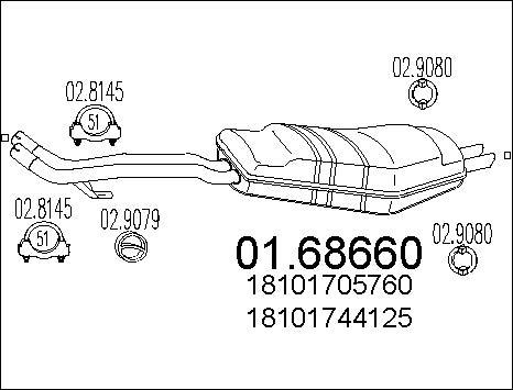 MTS 01.68660 - Izplūdes gāzu trokšņa slāpētājs (pēdējais) autodraugiem.lv