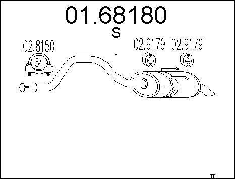 MTS 01.68180 - Izplūdes gāzu trokšņa slāpētājs (pēdējais) autodraugiem.lv