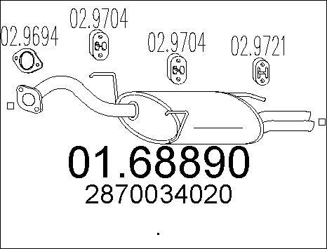 MTS 01.68890 - Izplūdes gāzu trokšņa slāpētājs (pēdējais) autodraugiem.lv
