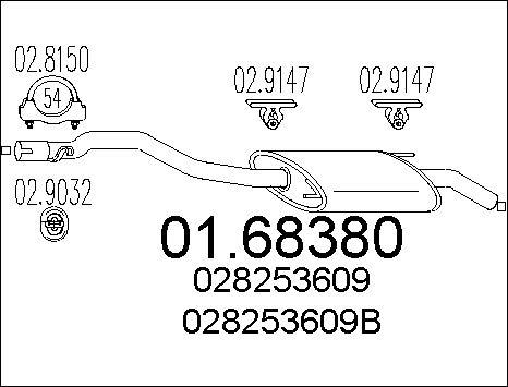 MTS 01.68380 - Izplūdes gāzu trokšņa slāpētājs (pēdējais) autodraugiem.lv