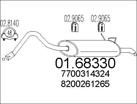 MTS 01.68330 - Izplūdes gāzu trokšņa slāpētājs (pēdējais) autodraugiem.lv