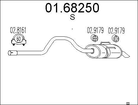 MTS 01.68250 - Izplūdes gāzu trokšņa slāpētājs (pēdējais) autodraugiem.lv