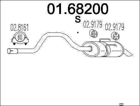 MTS 01.68200 - Izplūdes gāzu trokšņa slāpētājs (pēdējais) autodraugiem.lv