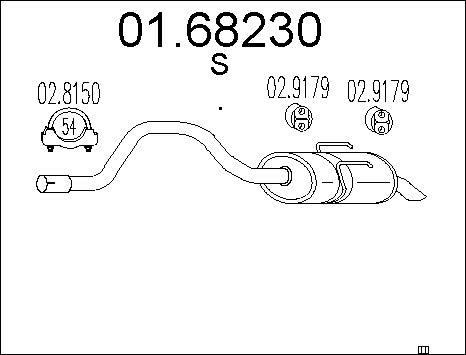 MTS 01.68230 - Izplūdes gāzu trokšņa slāpētājs (pēdējais) autodraugiem.lv
