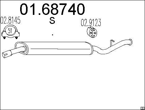 MTS 01.68740 - Izplūdes gāzu trokšņa slāpētājs (pēdējais) autodraugiem.lv