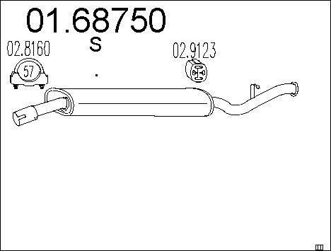 MTS 01.68750 - Izplūdes gāzu trokšņa slāpētājs (pēdējais) autodraugiem.lv