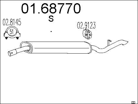 MTS 01.68770 - Izplūdes gāzu trokšņa slāpētājs (pēdējais) autodraugiem.lv