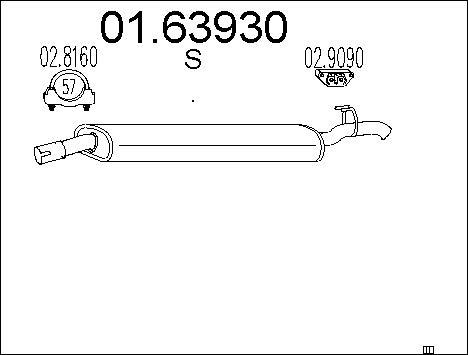 MTS 01.63930 - Izplūdes gāzu trokšņa slāpētājs (pēdējais) autodraugiem.lv
