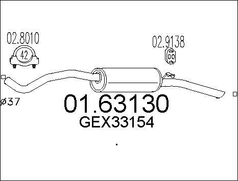 MTS 01.63130 - Izplūdes gāzu trokšņa slāpētājs (pēdējais) autodraugiem.lv