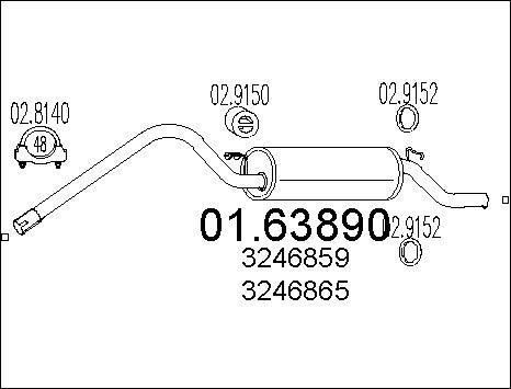 MTS 01.63890 - Izplūdes gāzu trokšņa slāpētājs (pēdējais) autodraugiem.lv