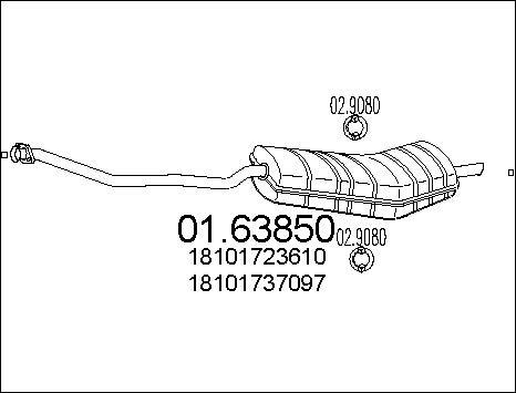 MTS 01.63850 - Izplūdes gāzu trokšņa slāpētājs (pēdējais) autodraugiem.lv