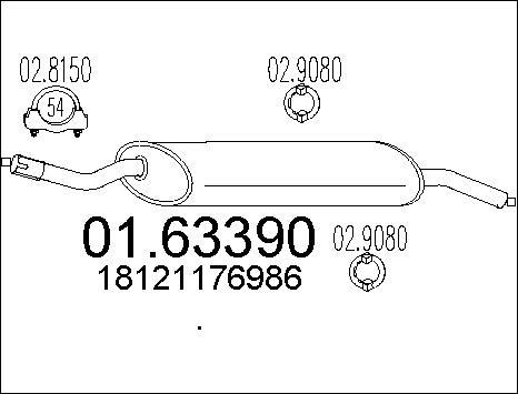 MTS 01.63390 - Izplūdes gāzu trokšņa slāpētājs (pēdējais) autodraugiem.lv