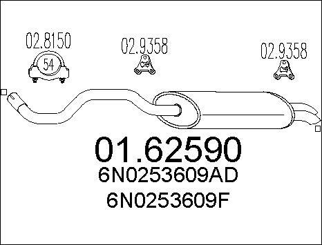 MTS 01.62590 - Izplūdes gāzu trokšņa slāpētājs (pēdējais) autodraugiem.lv