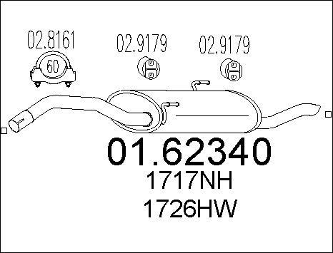 MTS 01.62340 - Izplūdes gāzu trokšņa slāpētājs (pēdējais) autodraugiem.lv