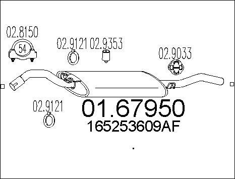 MTS 01.67950 - Izplūdes gāzu trokšņa slāpētājs (pēdējais) autodraugiem.lv