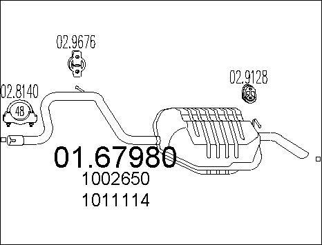 MTS 01.67980 - Izplūdes gāzu trokšņa slāpētājs (pēdējais) autodraugiem.lv