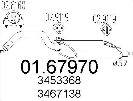 MTS 01.67970 - Izplūdes gāzu trokšņa slāpētājs (pēdējais) autodraugiem.lv