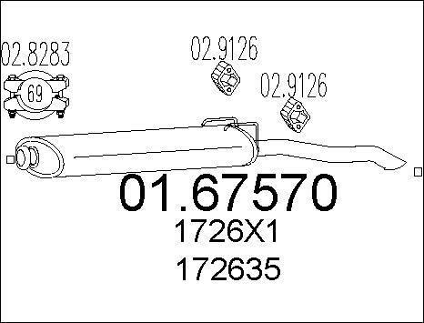 MTS 01.67570 - Izplūdes gāzu trokšņa slāpētājs (pēdējais) autodraugiem.lv