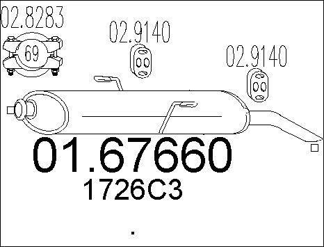 MTS 01.67660 - Izplūdes gāzu trokšņa slāpētājs (pēdējais) autodraugiem.lv