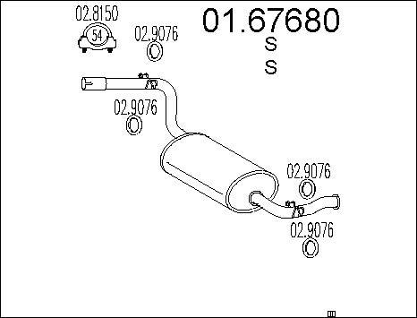 MTS 01.67680 - Izplūdes gāzu trokšņa slāpētājs (pēdējais) autodraugiem.lv