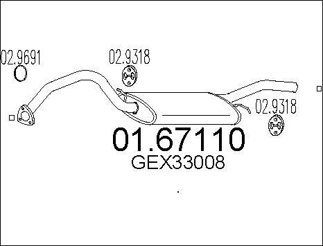 MTS 01.67110 - Izplūdes gāzu trokšņa slāpētājs (pēdējais) autodraugiem.lv
