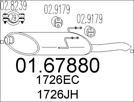 MTS 01.67880 - Izplūdes gāzu trokšņa slāpētājs (pēdējais) autodraugiem.lv