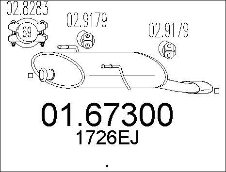 MTS 01.67300 - Izplūdes gāzu trokšņa slāpētājs (pēdējais) autodraugiem.lv