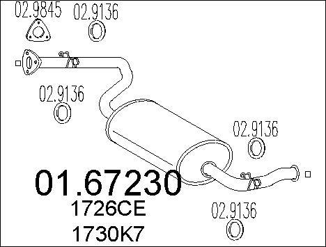 MTS 01.67230 - Izplūdes gāzu trokšņa slāpētājs (pēdējais) autodraugiem.lv