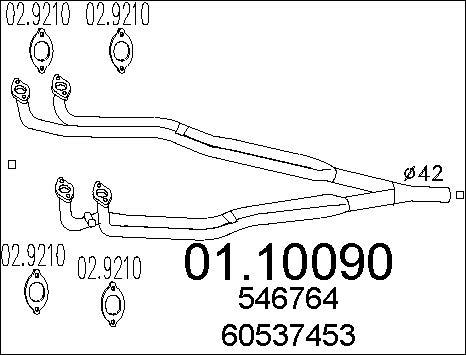 MTS 01.10090 - Izplūdes caurule autodraugiem.lv