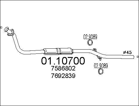 MTS 01.10700 - Izplūdes caurule autodraugiem.lv