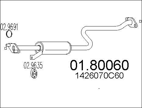 MTS 01.80060 - Vidējais izpl. gāzu trokšņa slāpētājs autodraugiem.lv