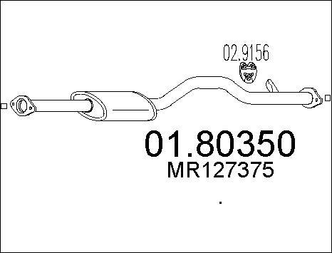 MTS 01.80350 - Vidējais izpl. gāzu trokšņa slāpētājs autodraugiem.lv