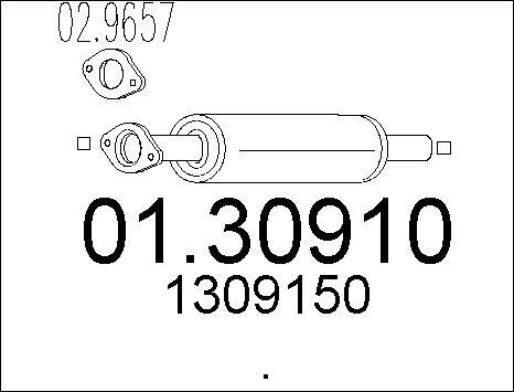 MTS 01.30910 - Izplūdes gāzu priekšslāpētājs autodraugiem.lv