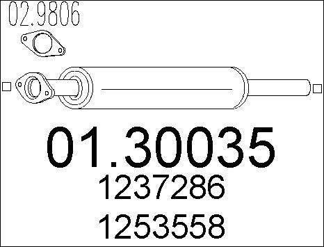 MTS 01.30035 - Izplūdes gāzu priekšslāpētājs autodraugiem.lv