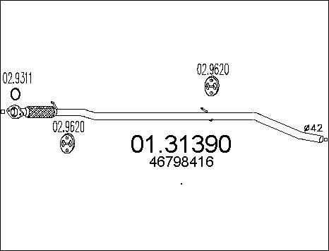 MTS 01.31390 - Izplūdes gāzu priekšslāpētājs autodraugiem.lv