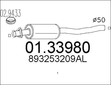 MTS 01.33980 - Izplūdes gāzu priekšslāpētājs autodraugiem.lv