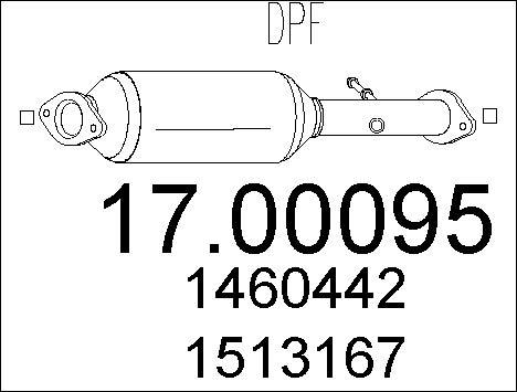 MTS 17.00095 - Nosēdumu / Daļiņu filtrs, Izplūdes gāzu sistēma autodraugiem.lv