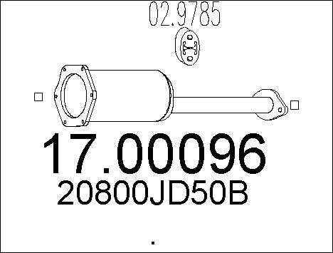 MTS 17.00096 - Nosēdumu / Daļiņu filtrs, Izplūdes gāzu sistēma autodraugiem.lv
