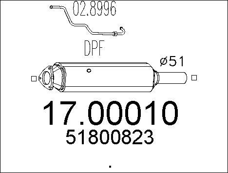 MTS 17.00010 - Nosēdumu / Daļiņu filtrs, Izplūdes gāzu sistēma autodraugiem.lv