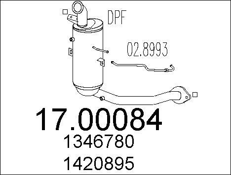 MTS 17.00084 - Nosēdumu / Daļiņu filtrs, Izplūdes gāzu sistēma autodraugiem.lv