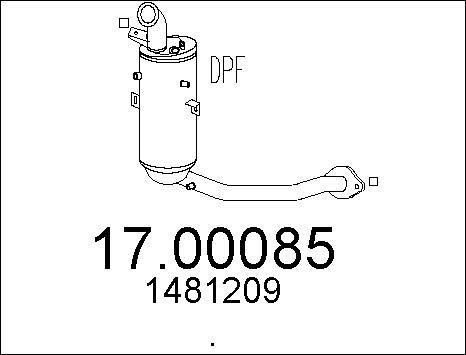 MTS 17.00085 - Nosēdumu / Daļiņu filtrs, Izplūdes gāzu sistēma autodraugiem.lv