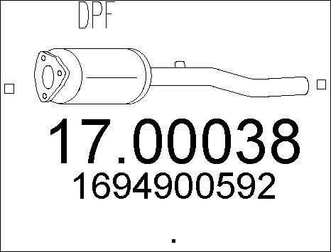 MTS 17.00038 - Nosēdumu / Daļiņu filtrs, Izplūdes gāzu sistēma autodraugiem.lv