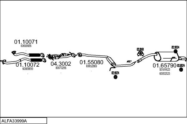 MTS ALFA33999A015691 - Izplūdes gāzu sistēma autodraugiem.lv