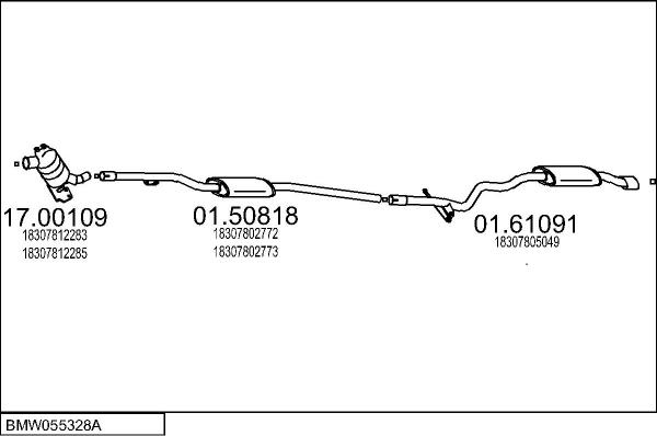 MTS BMW055328A011145 - Izplūdes gāzu sistēma autodraugiem.lv