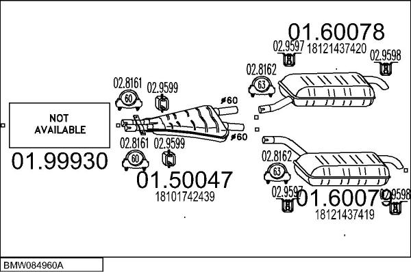 MTS BMW084960A003815 - Izplūdes gāzu sistēma autodraugiem.lv