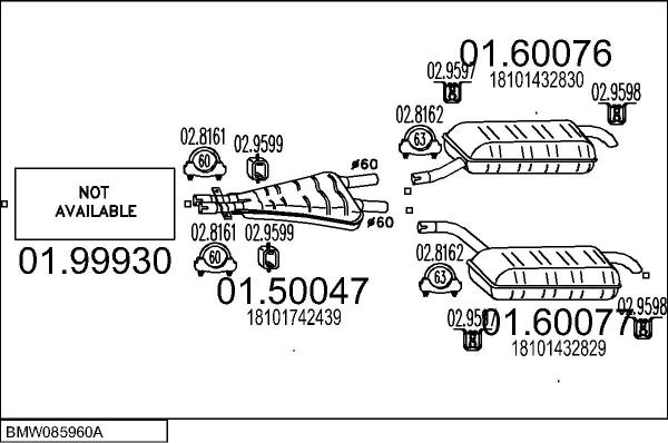 MTS BMW085960A003815 - Izplūdes gāzu sistēma autodraugiem.lv