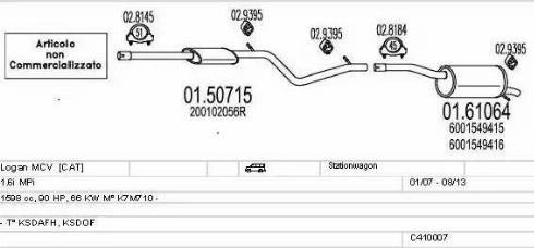 MTS C410007013944 - Izplūdes gāzu sistēma autodraugiem.lv