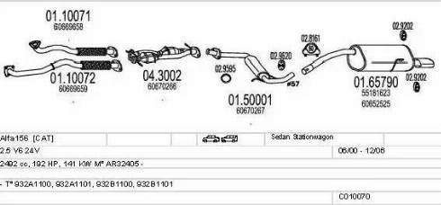 MTS C010070000337 - Izplūdes gāzu sistēma autodraugiem.lv