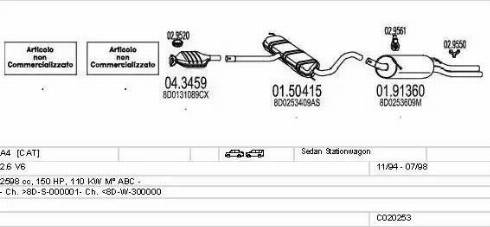 MTS C020253000624 - Izplūdes gāzu sistēma autodraugiem.lv